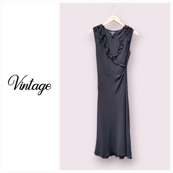 Express Dresses & Skirts - Vintage black silk dress size 2